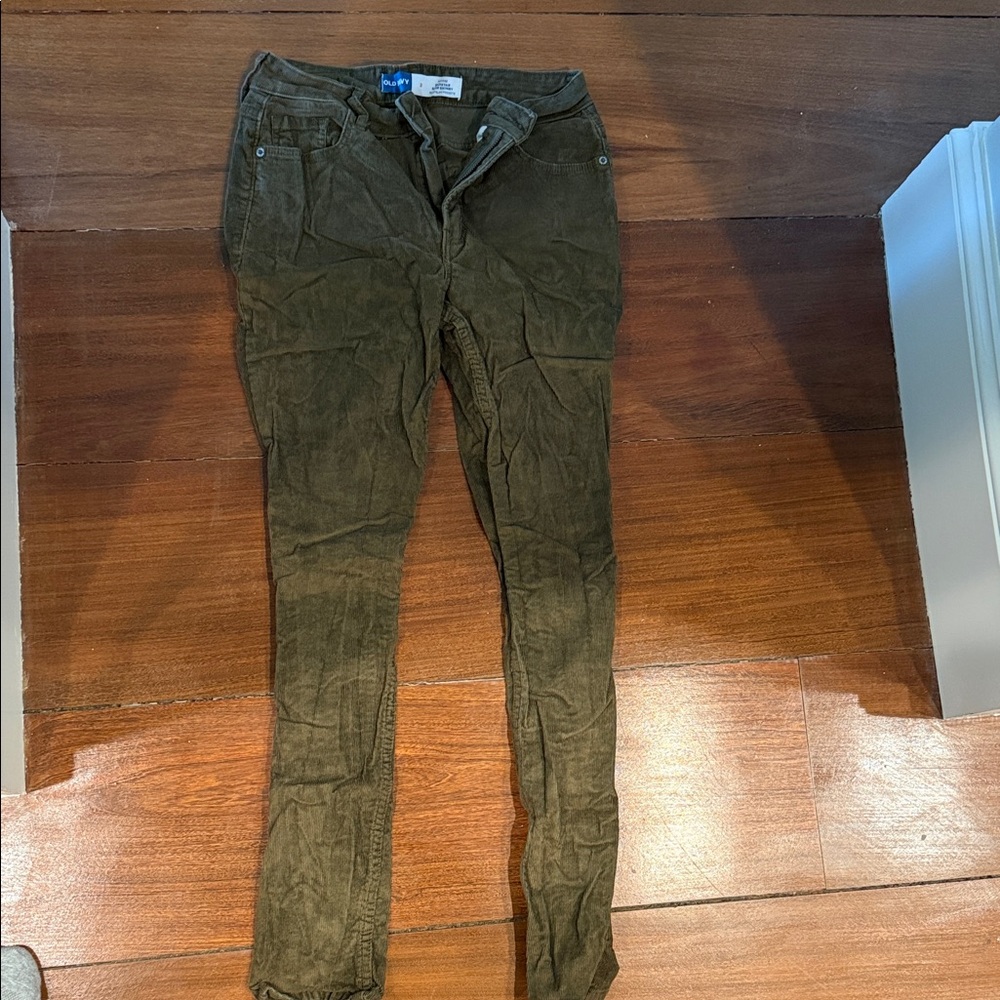 Old Navy High-Rise Super Skinny Pants - Dark Olive Corduroy